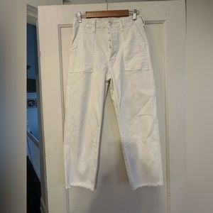 Mother White Ankle Jeans